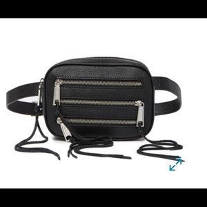 🆕 Rebecca Minkoff 3 Zip Leather Belt Bag Black